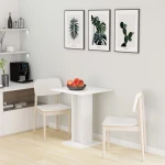 vidaXL Τραπέζι Bistro Λευκό 60 x 60 x 75 εκ. Μοριοσανίδα N/A Λευκό