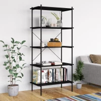 vidaXL Ραφιέρα 5 Επιπέδων Μαύρη 80 x 40 x 163 εκ. 80 x 40 x 163 cm Μαύρο