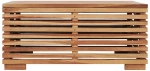 vidaXL Σετ Τραπέζι Κήπου & Υποπόδιο Μασίφ Ξύλο Teak με Κρεμ Μαξιλάρι  Κρεμ