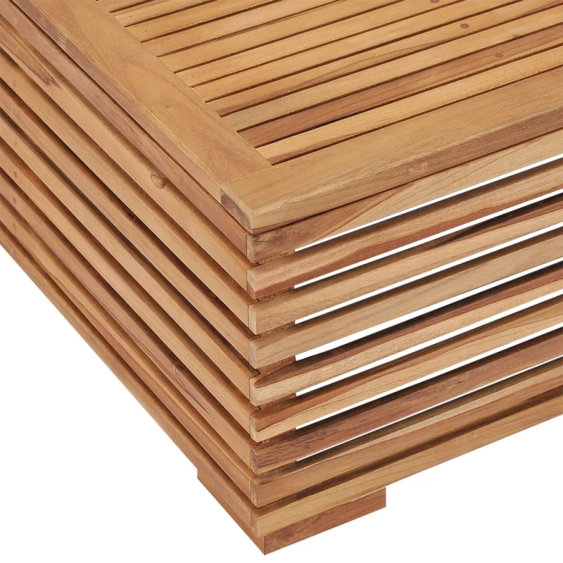 vidaXL Σετ Τραπέζι Κήπου & Υποπόδιο Μασίφ Ξύλο Teak με Κρεμ Μαξιλάρι  Κρεμ