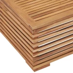 vidaXL Σετ Τραπέζι Κήπου & Υποπόδιο Μασίφ Ξύλο Teak με Κρεμ Μαξιλάρι  Κρεμ