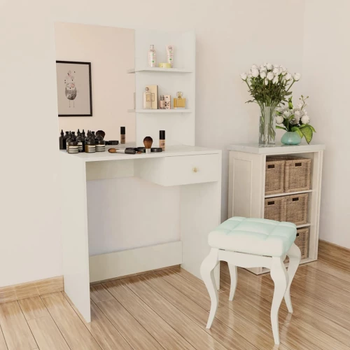 vidaXL Μπουντουάρ Λευκό 75 x 40 x 141 εκ. από Μοριοσανίδα N/A Λευκό