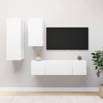 vidaXL Έπιπλα Τηλεόρασης Σετ 4 Τεμαχίων Λευκό από Μοριοσανίδα 60 x 30 x 30 cm Λευκό