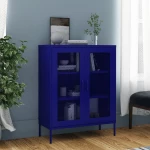 vidaXL Ντουλάπι Αποθήκευσης Ναυτικό Μπλε 80 x 35 x 101,5 εκ. Ατσάλινο N/A Μπλε