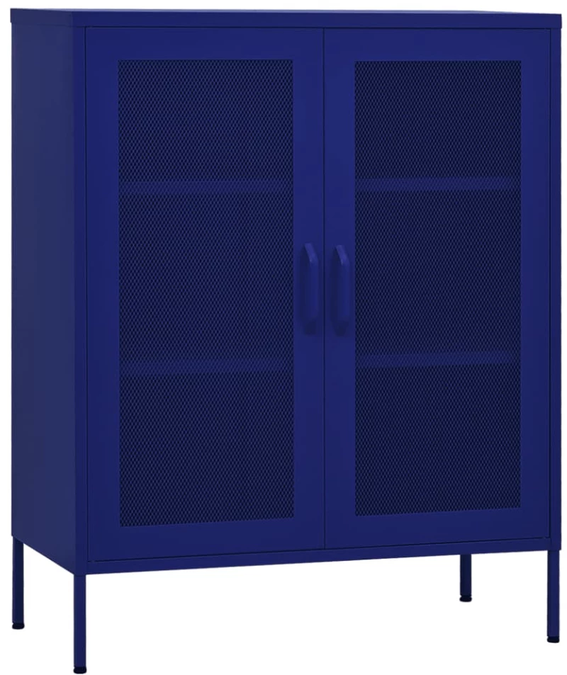 vidaXL Ντουλάπι Αποθήκευσης Ναυτικό Μπλε 80 x 35 x 101,5 εκ. Ατσάλινο N/A Μπλε
