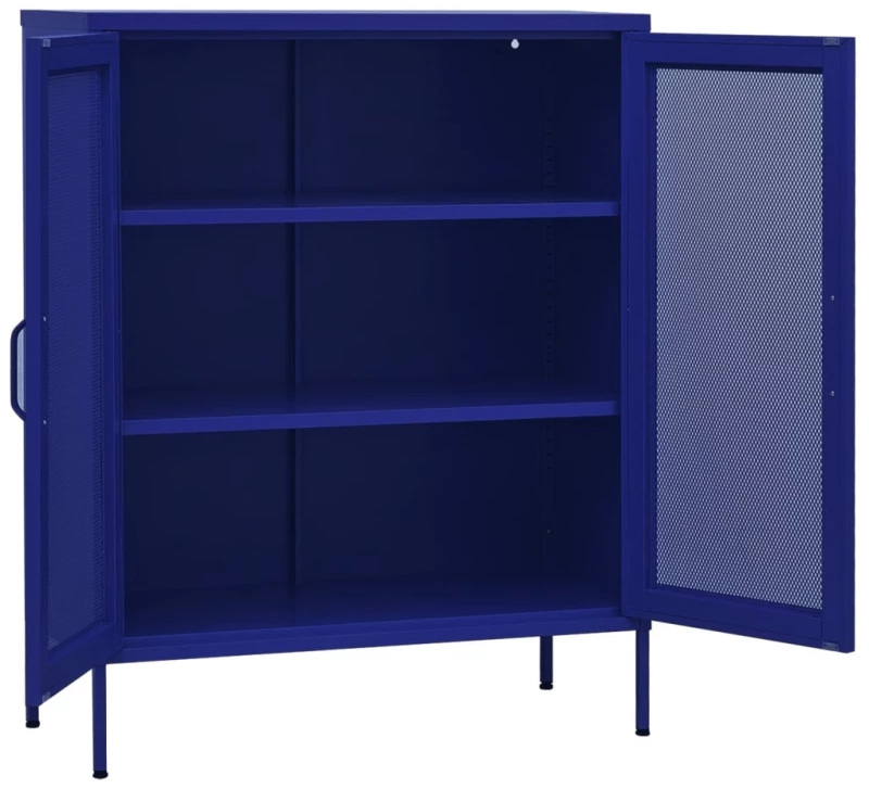 vidaXL Ντουλάπι Αποθήκευσης Ναυτικό Μπλε 80 x 35 x 101,5 εκ. Ατσάλινο N/A Μπλε