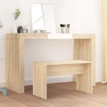 vidaXL Σκαμπό Μπουντουάρ Sonoma δρυς 70 x 35 x 45 εκ. Επεξ. Ξύλο N/A Καφέ