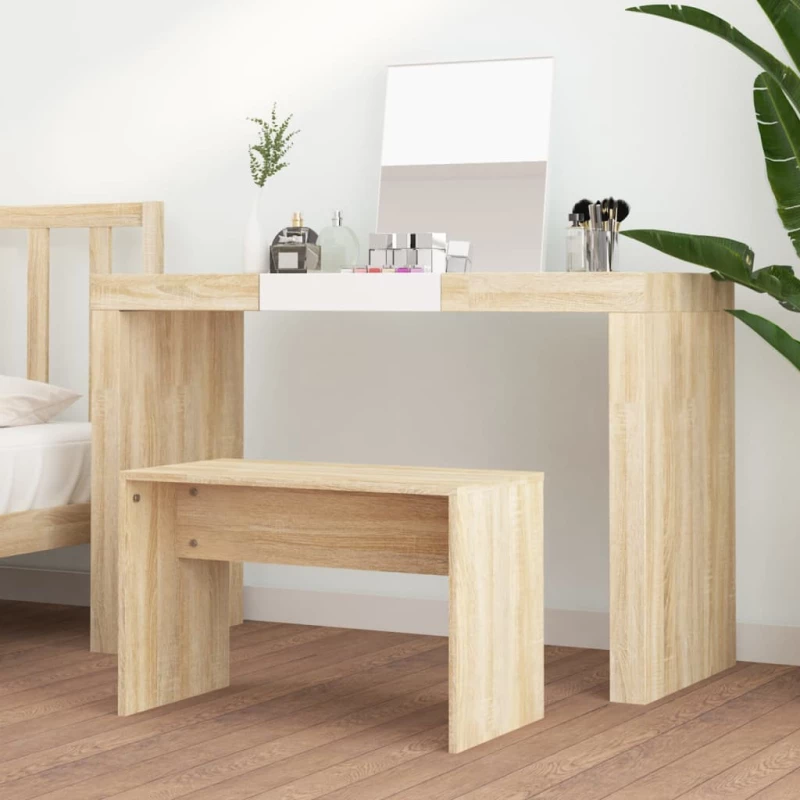vidaXL Σκαμπό Μπουντουάρ Sonoma δρυς 70 x 35 x 45 εκ. Επεξ. Ξύλο N/A Καφέ