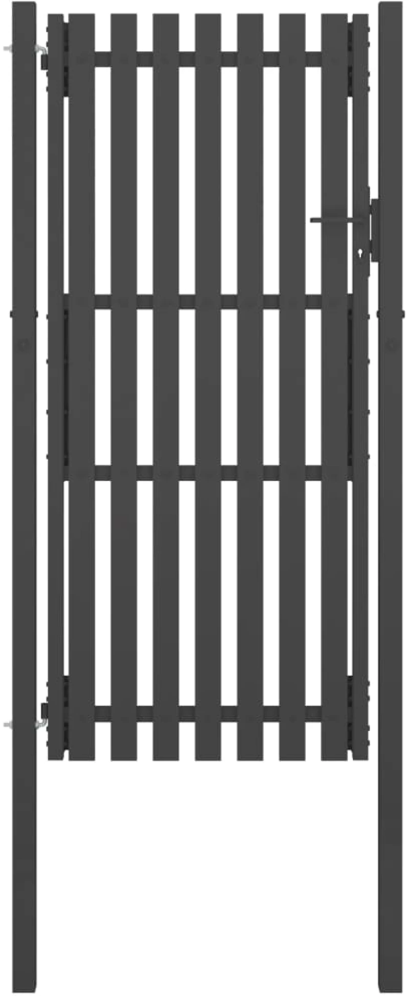 vidaXL Πόρτα Περίφραξης Κήπου Ανθρακί 1 x 2,5 μ. Ατσάλινη 1 x 2.5 m Ανθρακί