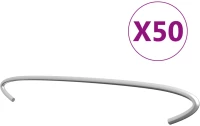 vidaXL Γάντζοι Συρματοκιβωτίου 50 τεμ. 50 εκ. από Γαλβανισμένο Ατσάλι 50 cm Ασήμι