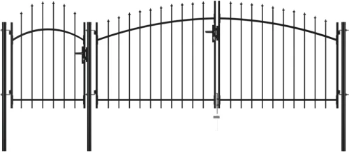 vidaXL Καγκελόπορτα Μαύρη 2,25 x 4 μ. Ατσάλινη 2.25 x 4 m Μαύρο