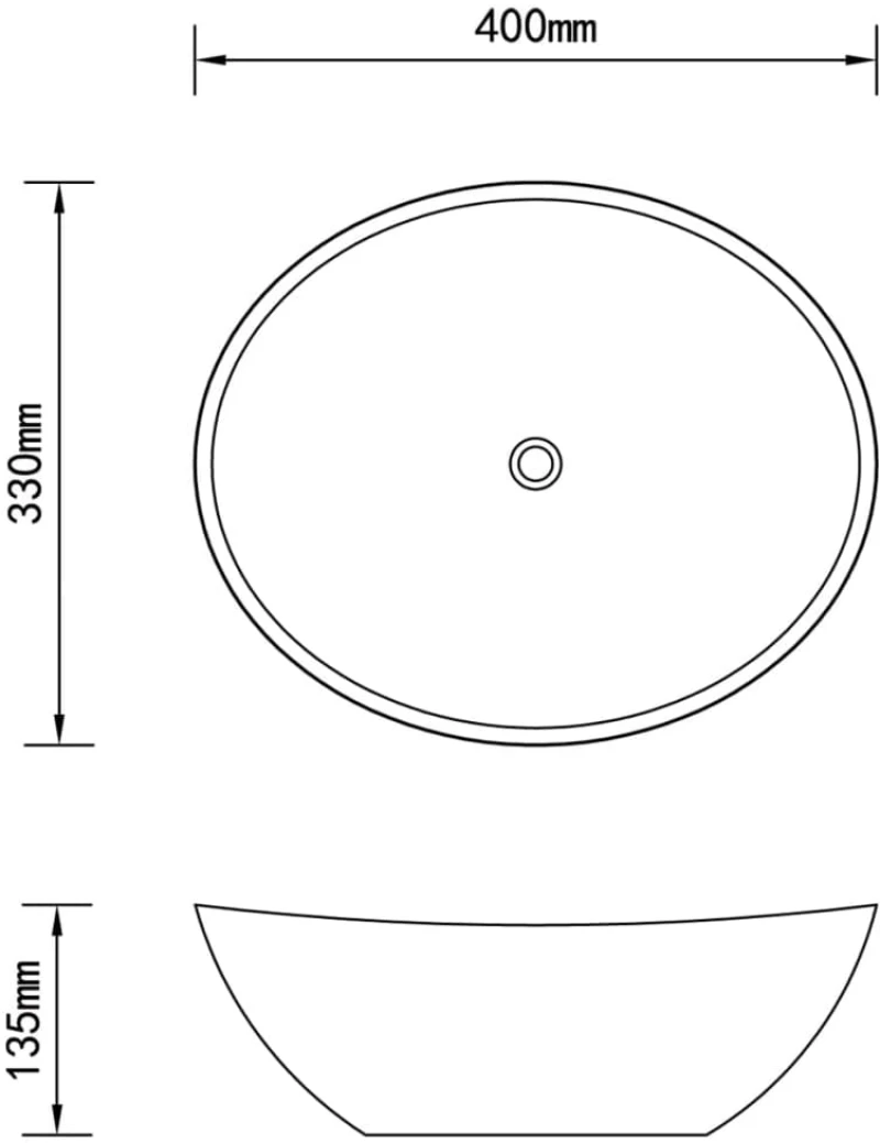 vidaXL Νιπτήρας Ασημί 40 x 33 x 13,5 εκ. Κεραμικός N/A Ασήμι