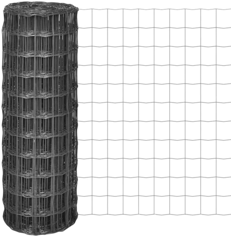 vidaXL Συρματόπλεγμα Γκρι 25 x 1,2 μ. Ατσάλινο N/A Γκρι