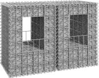 vidaXL Συρματοκιβώτια Στύλοι 2 τεμ. 40 x 40 x 60 εκ. Σιδερένιοι 40 x 40 x 60 cm Ασήμι