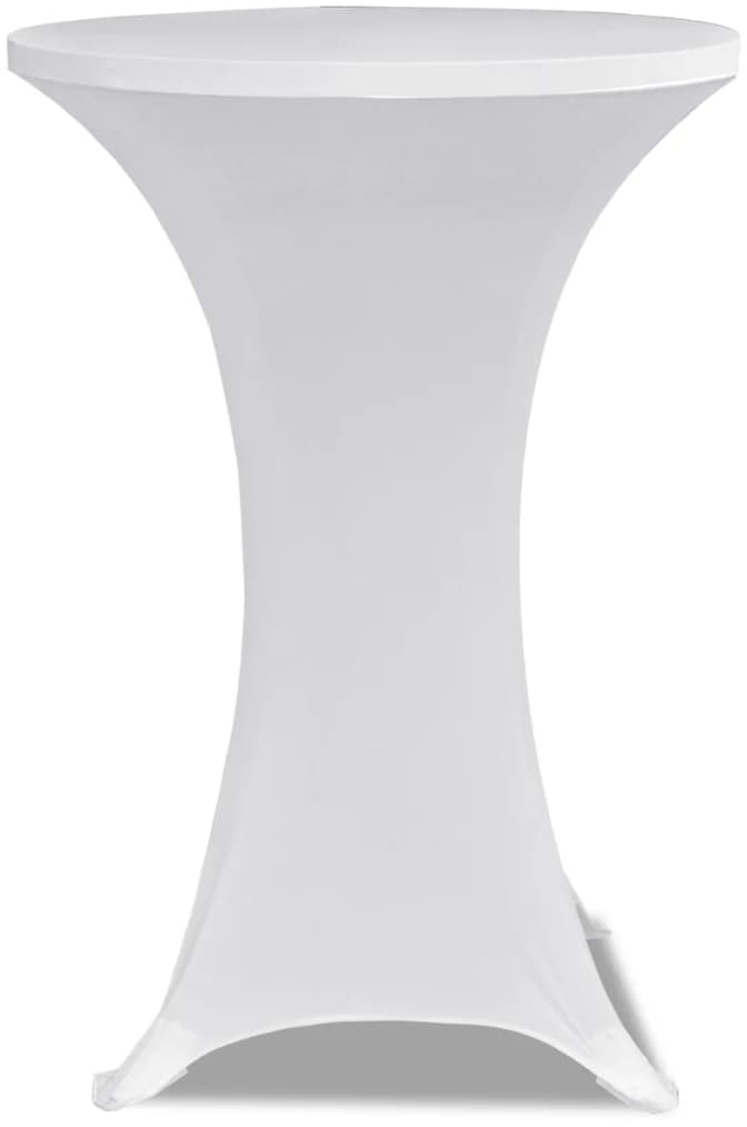 Κάλυμμα Τραπεζιού Stretch 2 τεμ. Λευκό Ø 60 εκ. 60 cm Λευκό