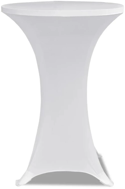 Κάλυμμα Τραπεζιού Stretch 2 τεμ. Λευκό Ø 60 εκ. 60 cm Λευκό