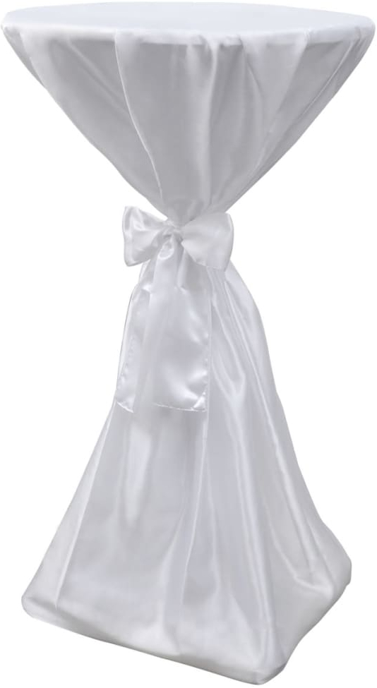 Κάλυμμα Τραπεζιού με Κορδέλα 2 τεμ. Λευκό 80 εκ. 80 cm Λευκό