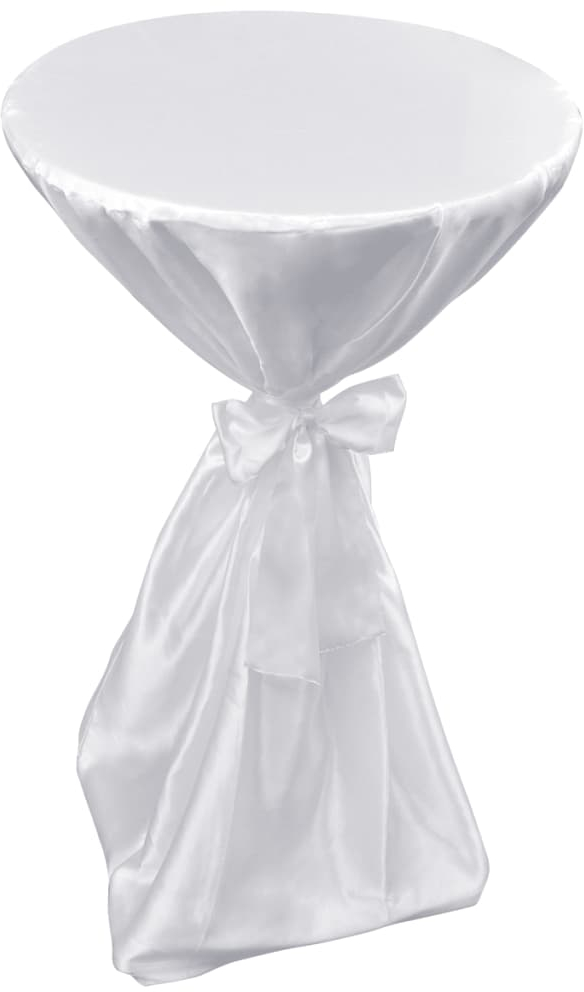 Κάλυμμα Τραπεζιού με Κορδέλα 2 τεμ. Λευκό 80 εκ. 80 cm Λευκό