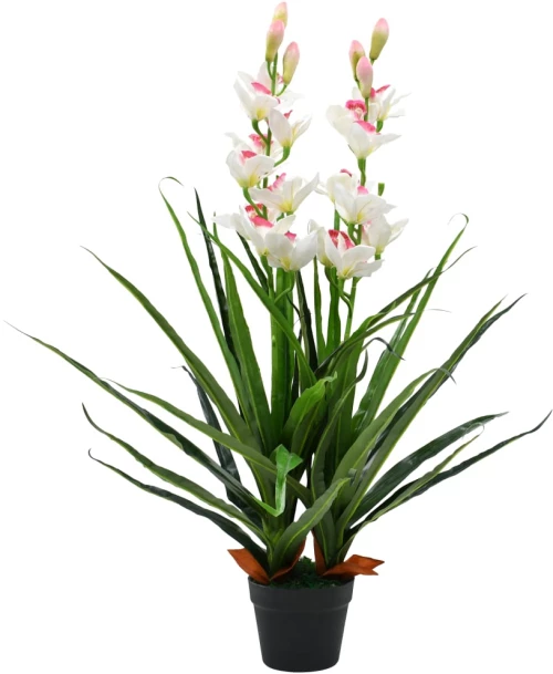 vidaXL Ορχιδέα Cymbidium Τεχνητή Πράσινη 100 εκ. με Γλάστρα N/A Πράσινο