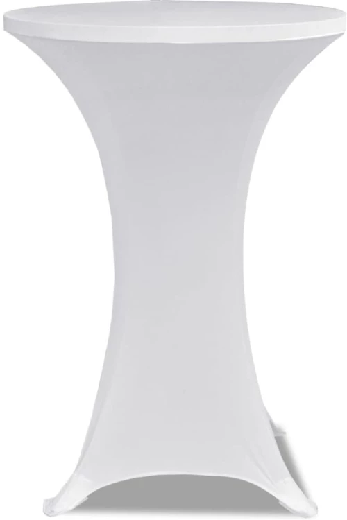 Κάλυμμα Τραπεζιού Stretch 2 τεμ. Λευκό Ø 70 εκ. 70 cm Λευκό