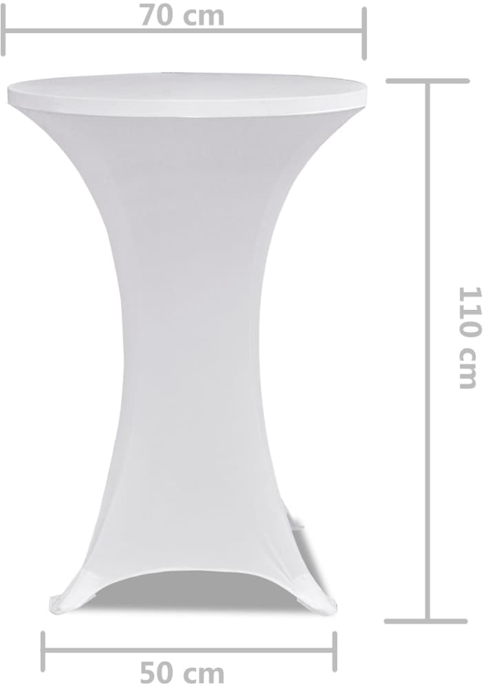 Κάλυμμα Τραπεζιού Stretch 2 τεμ. Λευκό Ø 70 εκ. 70 cm Λευκό