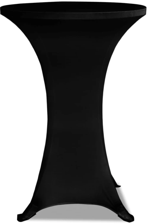 Κάλυμμα Τραπεζιού Stretch 2 τεμ. Μαύρο Ø 80 εκ. 80 cm Μαύρο