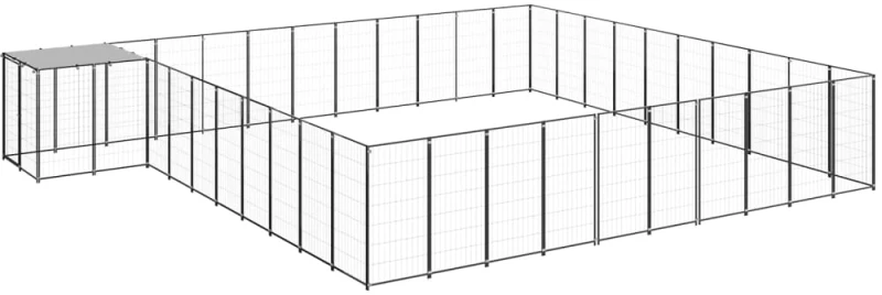 vidaXL Σπιτάκι Σκύλου Μαύρο 31,46 μ² Ατσάλινο 31.46 m² Μαύρο