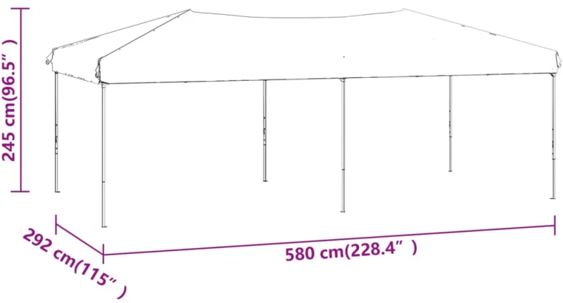 vidaXL Πτυσσόμενη Τέντα Εκδηλώσεων Κρεμ 3x6 μ. 3 x 6 m Κρεμ
