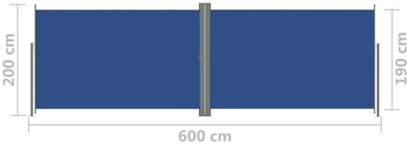 vidaXL Σκίαστρο Πλαϊνό Συρόμενο Μπλε 200 x 600 εκ. 200 x 600 cm Μπλε