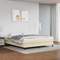 vidaXL Στρώμα με Pocket Springs Κρεμ 160x200x20 εκ. Συνθετικό Δέρμα 160 x 200 cm Κρεμ