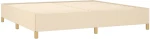 vidaXL Κρεβάτι Boxspring με Στρώμα Κρεμ 200x200 εκ. Υφασμάτινο 200 x 200 cm Κρεμ