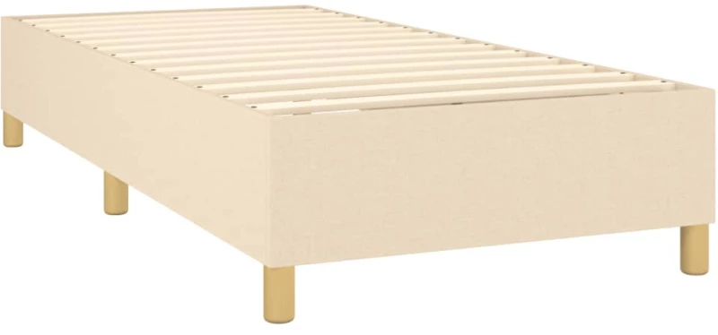vidaXL Κρεβάτι Boxspring με Στρώμα Κρεμ 90x200 εκ.Υφασμάτινο 90 x 200 cm Κρεμ