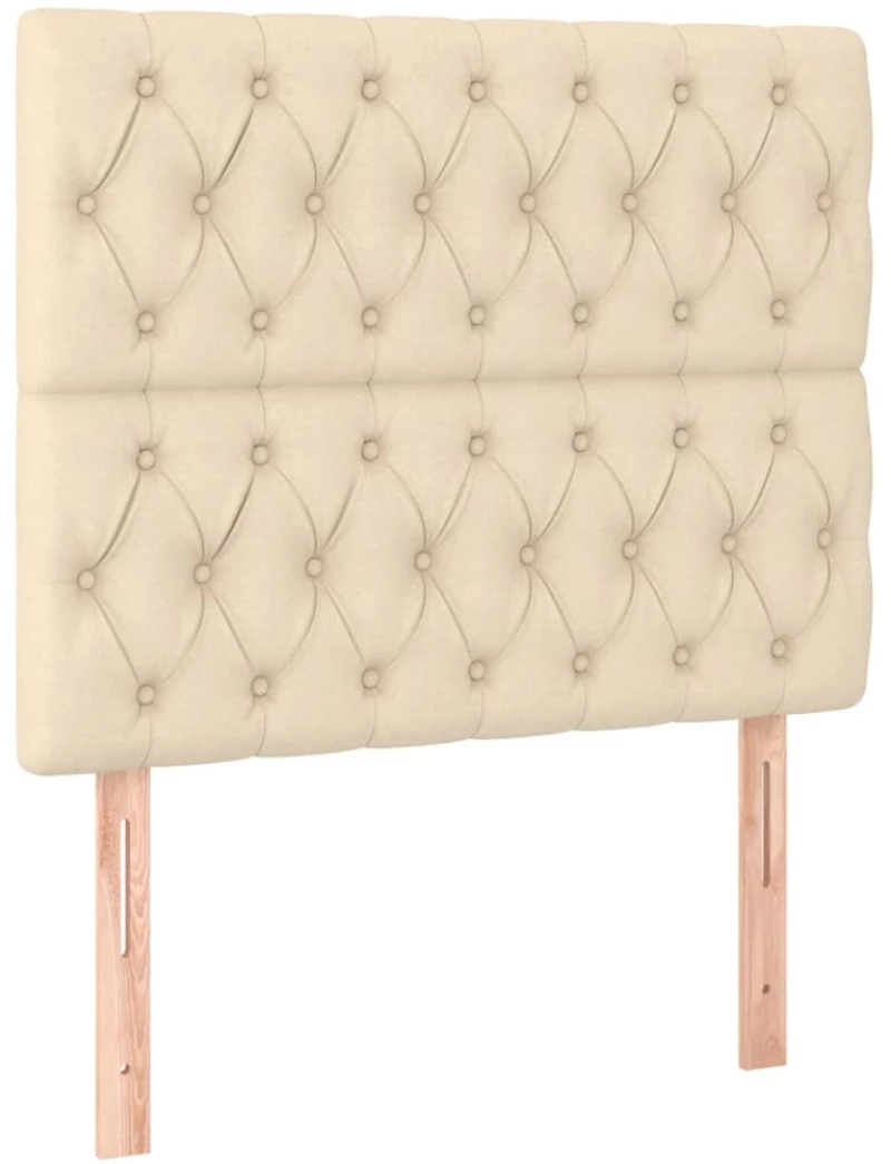 vidaXL Κρεβάτι Boxspring με Στρώμα Κρεμ 90x200 εκ.Υφασμάτινο 90 x 200 cm Κρεμ