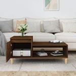 vidaXL Τραπεζάκι Σαλονιού Καφέ Δρυς 100x50x45 εκ. Επεξεργασμ. Ξύλο N/A Καφέ