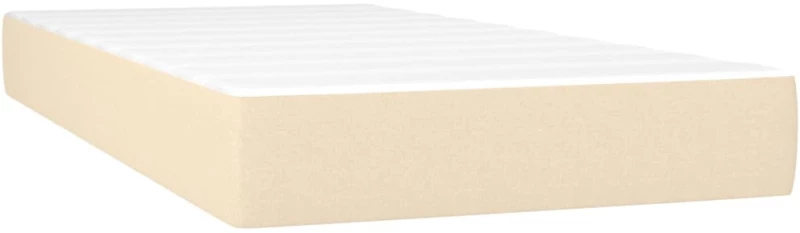 vidaXL Κρεβάτι Boxspring με Στρώμα Κρεμ 200x200 εκ. Υφασμάτινο 200 x 200 cm Κρεμ