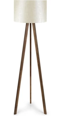Φωτιστικό δαπέδου Rosling Megapap Mdf/ύφασμα Pvc χρώμα καρυδί/μπεζ 38x21x140εκ.