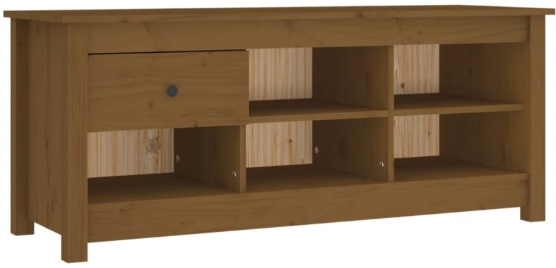 vidaXL Παπουτσοθήκη Μελί 110x38x45,5 εκ. από Μασίφ Ξύλο Πεύκου N/A Καφέ