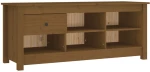 vidaXL Παπουτσοθήκη Μελί 110x38x45,5 εκ. από Μασίφ Ξύλο Πεύκου N/A Καφέ