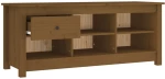 vidaXL Παπουτσοθήκη Μελί 110x38x45,5 εκ. από Μασίφ Ξύλο Πεύκου N/A Καφέ