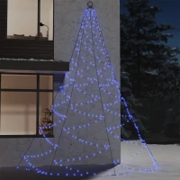 vidaXL Χριστ. Δέντρο Τοίχου Εξ/Εσ. Χώρου Μπλε 5μ.720LED & Μετ. Γάντζο N/A Μπλε
