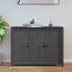 vidaXL Ντουλάπι Γκρι 100 x 35 x 74 εκ. από Μασίφ Ξύλο Πεύκου N/A Γκρι