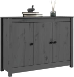 vidaXL Ντουλάπι Γκρι 100 x 35 x 74 εκ. από Μασίφ Ξύλο Πεύκου N/A Γκρι