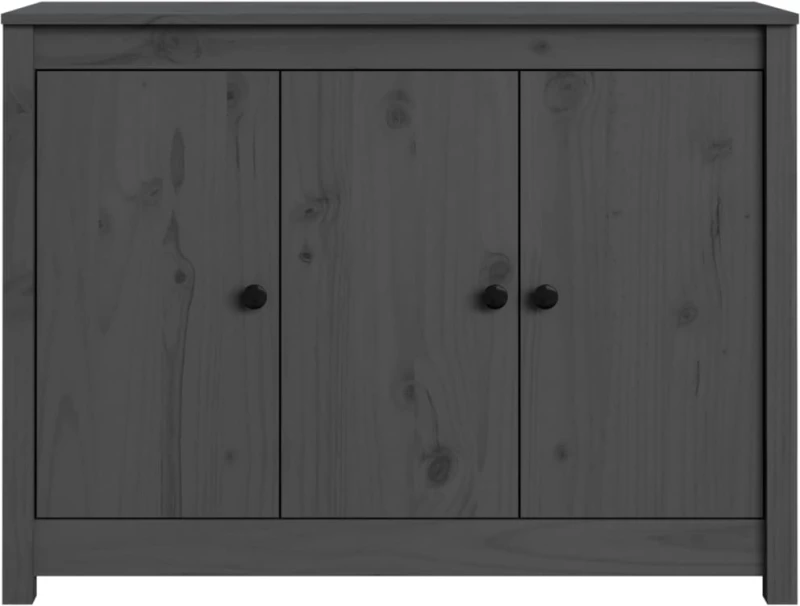 vidaXL Ντουλάπι Γκρι 100 x 35 x 74 εκ. από Μασίφ Ξύλο Πεύκου N/A Γκρι