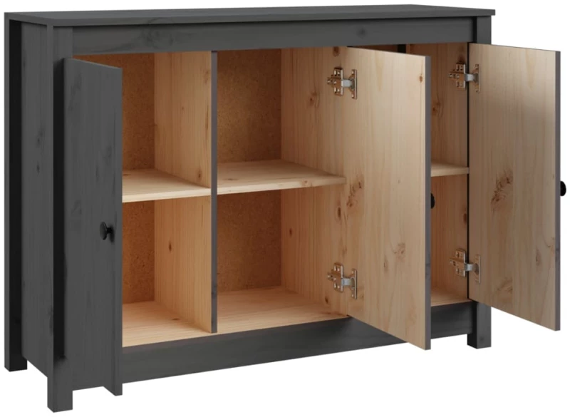 vidaXL Ντουλάπι Γκρι 100 x 35 x 74 εκ. από Μασίφ Ξύλο Πεύκου N/A Γκρι