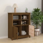 vidaXL Ντουλάπι Καφέ Μέλι 83x41,5x100 εκ. από Μασίφ Ξύλο Πεύκου N/A Καφέ