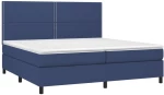 vidaXL Κρεβάτι Boxspring με Στρώμα Μπλε 200x200 εκ. Υφασμάτινο 200 x 200 cm Μπλε