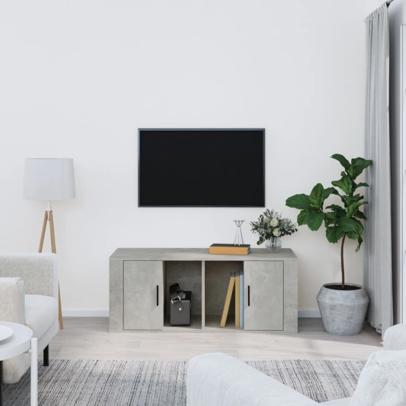 vidaXL Έπιπλο Τηλεόρασης Γκρι Σκυρ. 100x35x40 εκ. Επεξ. Ξύλο N/A Γκρι