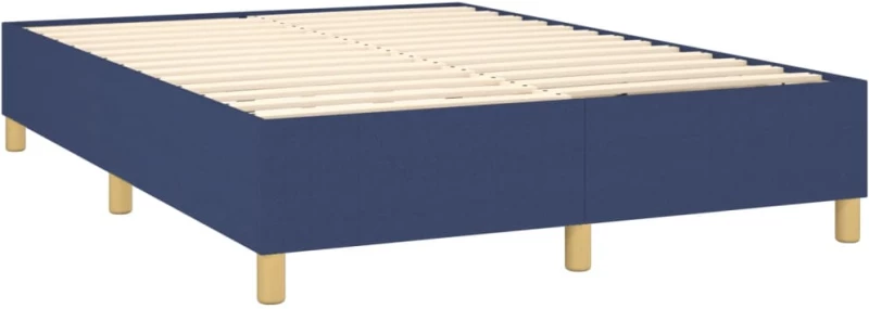 vidaXL Κρεβάτι Boxspring με Στρώμα Μπλε 140x200 εκ. Υφασμάτινο 140 x 200 cm Μπλε
