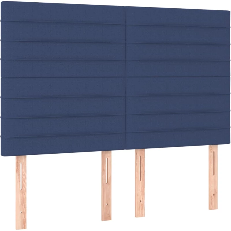 vidaXL Κρεβάτι Boxspring με Στρώμα Μπλε 140x200 εκ. Υφασμάτινο 140 x 200 cm Μπλε