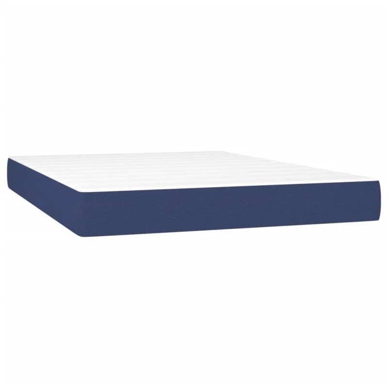 vidaXL Κρεβάτι Boxspring με Στρώμα Μπλε 140x200 εκ. Υφασμάτινο 140 x 200 cm Μπλε